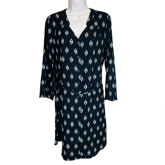 41 Hawthorn shirt dress roll tab sleeves women’s medium black career casual - Picture 1 of 7
